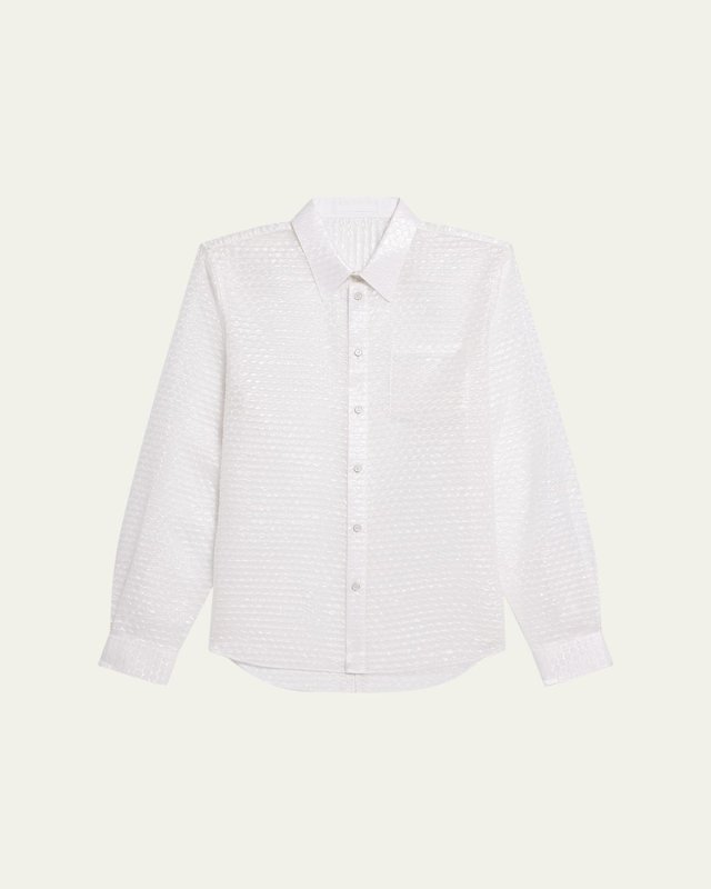 Curved Long-Sleeve Bubble Shirt